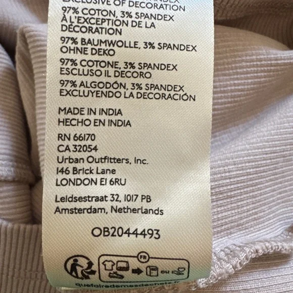 Anthropologie Beige Tank Top with White Lace Collar - Picture 6 of 12